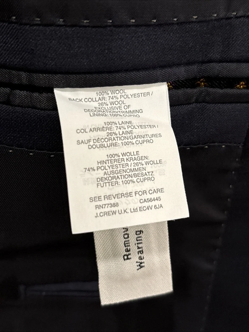 J.Crew Men’s Ludlow Slim Fit Shawl-Collar Tuxedo Jacket Italian Wool 40R Navy